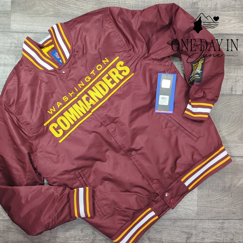 NFL Washington Commanders Ultra Game Burgundy Full Snap Jacket NWT $130 Size S